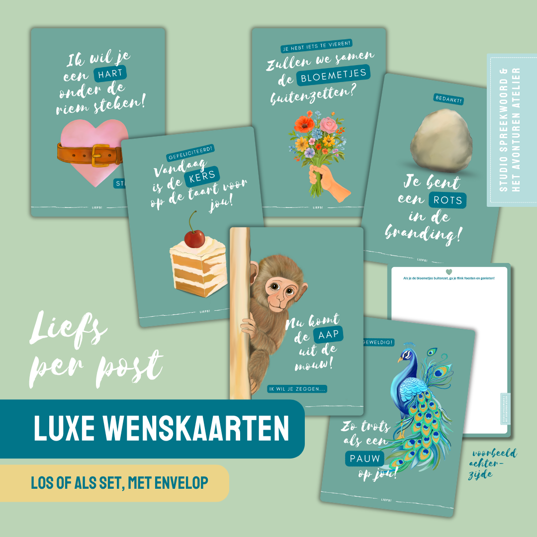 Kaartenset 6 wenskaarten